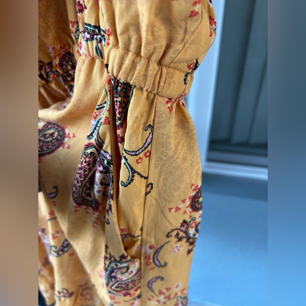 Torrid Paisley Corset Like String Up Back V-neck Pockets Dress Size 3/20-22 - Picture 4 of 5